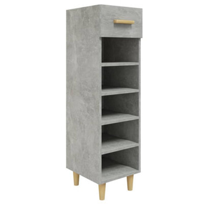 Berkfield Sturdy Shoe Cabinet Concrete Grey 30X35X105 Cm Engineered Wood