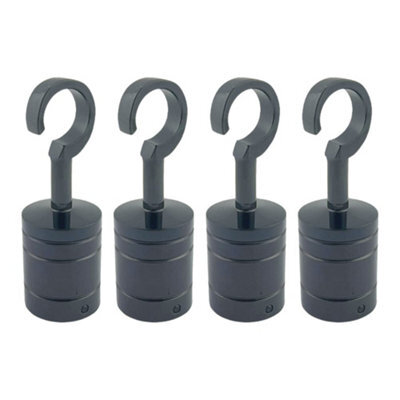 Ropeservices Uk 4 X 40mm Gun Metal Black Decking Rope Hook Fittings Fixings Barrier Set - image 1