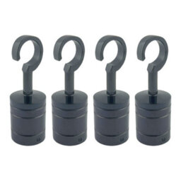 Ropeservices Uk 4 X 40mm Gun Metal Black Decking Rope Hook Fittings Fixings Barrier Set