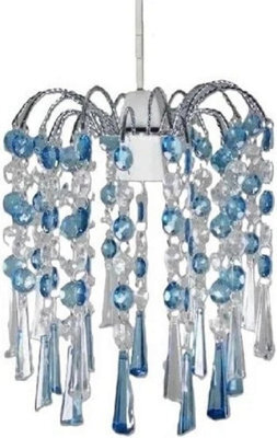 Modern Chandelier Ceiling Ely Light Shades Acrylic Droplet Pendant Crystal Beads - image 1