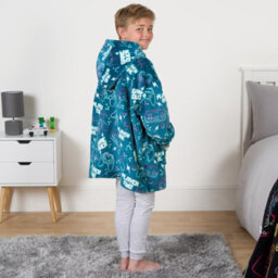 OHS Gaming Hoodie Blanket Sherpa Fleece Throw Sweatshirt Oversized Warm, Teal - thumbnail 3
