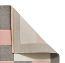 Grey Rose Polypropylene Modern Chequered Geometric Bordered Rug For Living Room Bedroom And Dining Room-60Cm X 120Cm - thumbnail 8