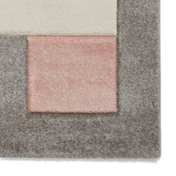 Grey Rose Polypropylene Modern Chequered Geometric Bordered Rug For Living Room Bedroom And Dining Room-60Cm X 120Cm - thumbnail 5