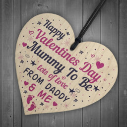 Red Ocean Valentines Day Card For Mummy To Be Gift From The Bump Card Mummy To Be Card Keepsake Wooden Heart - thumbnail 6