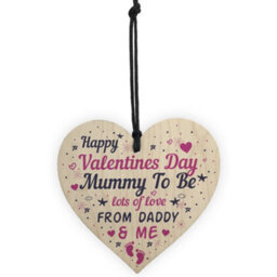 Red Ocean Valentines Day Card For Mummy To Be Gift From The Bump Card Mummy To Be Card Keepsake Wooden Heart - thumbnail 5