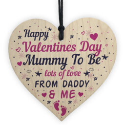 Red Ocean Valentines Day Card For Mummy To Be Gift From The Bump Card Mummy To Be Card Keepsake Wooden Heart - thumbnail 1