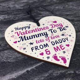 Red Ocean Valentines Day Card For Mummy To Be Gift From The Bump Card Mummy To Be Card Keepsake Wooden Heart - thumbnail 8