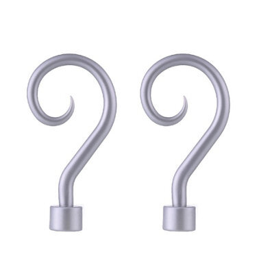 Lister Cartwright 19mm Curtain Pole Ends Finials Pack Of 2 Adjustable Screws Available In Colours Matt Silver (Plastic Crook Finials)
