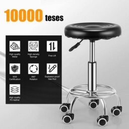Rolling Bar Stool Pu Leather Work Salon Drafting Swivel Task Chair - thumbnail 5