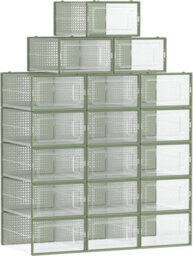 Ledrem Stackable Shoe Boxes, Pack Of 18 Shoe Storage Organizers, 33.3 X 23.2 X 14.3 Cm, Fit Uk Size 11 - thumbnail 7