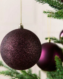 Werchristmas Set Of 9 Shatterproof Baubles, Purple, 10 Cm - thumbnail 3