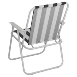 Urbn-Living Urbnliving 76Cm Height 4Pcs Black & White Stripe Garden Patio Metal Folding Chairs Camping Beach Picnic Outdoor Seats - thumbnail 5