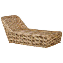 Beliani Sun Lounger With Cushion Belsito Rattan Natural - thumbnail 4