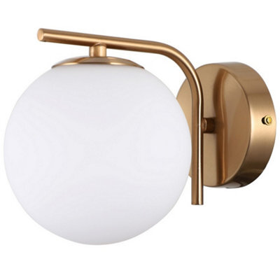 Luminosa Lighting Luminosa Modern Wall Lamp Golden 1 Light With White Shade, G9 - image 1