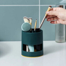 Electric Toothbrush Holder Plastic Toothpastes Organizer Storage With Drip Trays Green - thumbnail 2