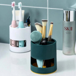 Electric Toothbrush Holder Plastic Toothpastes Organizer Storage With Drip Trays Green - thumbnail 4