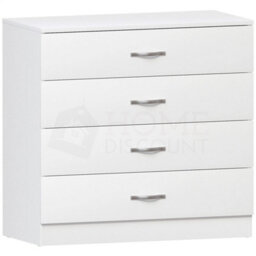 Chest Of Drawers White 4 Drawer Metal Handles Runners Bedroom Furniture - thumbnail 6
