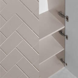 Heze Furniture Trend Herringbone Pattern Door Bathroom Cabines Vanity Units Set With Worktop 60Cm & 35Cm - Cashmere - thumbnail 5