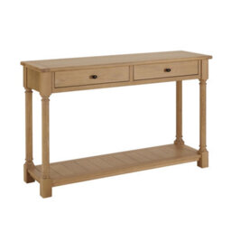 The Furniture Market Classic Whitewash Oak Medium Console Hall Table With 2 Drawers - thumbnail 7