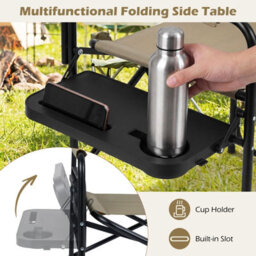 Costway Folding Camping Chair Oversized Portable Directors Chair Lightweight Outdoor Lawn Chair - thumbnail 8