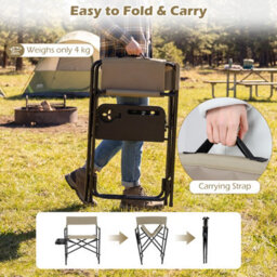 Costway Folding Camping Chair Oversized Portable Directors Chair Lightweight Outdoor Lawn Chair - thumbnail 7