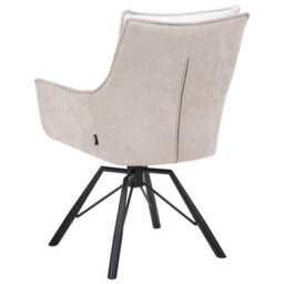 Beliani Dining Chair Swivel Anneberg Chenille Off-White/ Beige - thumbnail 5