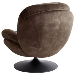 Beliani Swivel Armchair Nolvik Velvet Dark Brown - thumbnail 5