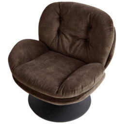 Beliani Swivel Armchair Nolvik Velvet Dark Brown - thumbnail 6
