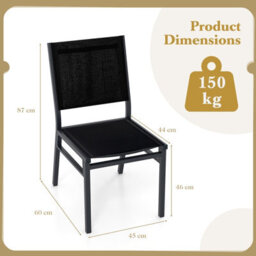 Costway 2Pcs Outdoor Dining Chairs Patio Armless Chair Lightweight Metal Chair - thumbnail 2