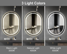 Belofay 500 X 700 mm Oval Bathroom Led Mirror, Wall Mounted, Toughened Glass, Illuminated Led Lights - thumbnail 3