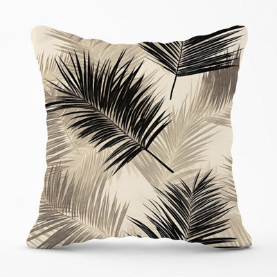 Warren Reed Designer Black And White Tropical Palm Leaves Outdoor Cushion 45Cm X 45Cm - image 1