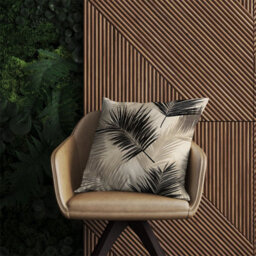 Warren Reed Designer Black And White Tropical Palm Leaves Outdoor Cushion 45Cm X 45Cm - thumbnail 2