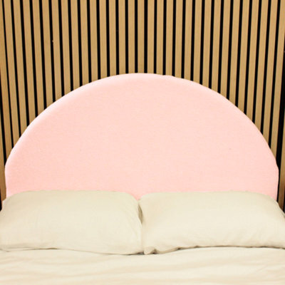 "Urban Textures - Lunara Luxury 20"" High Boucle Fabric Upholstered Arch Headboard Headboard - Pink" - image 1