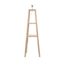 Valuelights Wakefield Two Storage Shelf Wooden Floor Lamp With Black Fabric Shade And Led Bulb - thumbnail 2