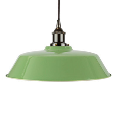 Mint Green Chancery Painted Dome Pendant Light With Black Nickel Lamp Holder And Black Round Cable - Se Home - image 1