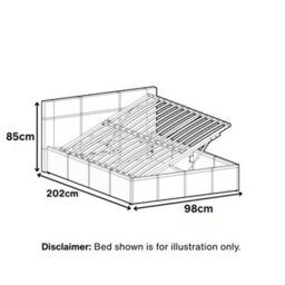 Kosy Koala Ottoman Storage Bed 3Ft Single Grey Wooden Fabric Bedroom - thumbnail 3