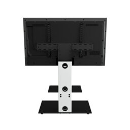 "Avf Lesina 70Cm Pedestal Tv Stand, For Tvs 32-65"" - Satin White And Black Glass" - thumbnail 6