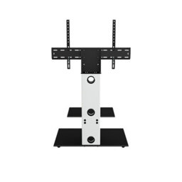 "Avf Lesina 70Cm Pedestal Tv Stand, For Tvs 32-65"" - Satin White And Black Glass" - thumbnail 3