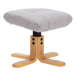 Morris Living The Cairo - Lisbon Silver Fabric - Swivel Recliner Chair & Matching Footstool - thumbnail 6