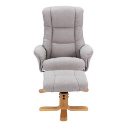 Morris Living The Cairo - Lisbon Silver Fabric - Swivel Recliner Chair & Matching Footstool - thumbnail 4