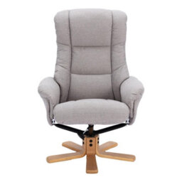 Morris Living The Cairo - Lisbon Silver Fabric - Swivel Recliner Chair & Matching Footstool - thumbnail 5