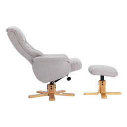 Morris Living The Cairo - Lisbon Silver Fabric - Swivel Recliner Chair & Matching Footstool - thumbnail 8