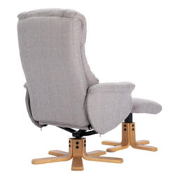 Morris Living The Cairo - Lisbon Silver Fabric - Swivel Recliner Chair & Matching Footstool - thumbnail 9