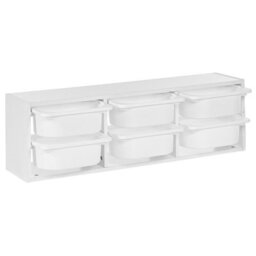Wyld And Coco Brightnest Wall Shelf With 6 Storage Boxes, White - Space-Saving Wall-Mounted Storage For Nursery And Bedroom - thumbnail 5