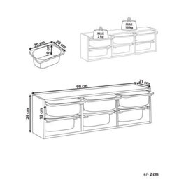 Wyld And Coco Brightnest Wall Shelf With 6 Storage Boxes, White - Space-Saving Wall-Mounted Storage For Nursery And Bedroom - thumbnail 4