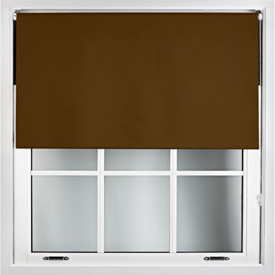 Furnished Blackout Roller Blinds - Brown Trimmable Blind For Windows And Doors (W)200Cm (L)210Cm - image 1