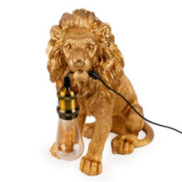 Madison & Mayfair Majestic Antique Gold Lion Table Lamp - thumbnail 4