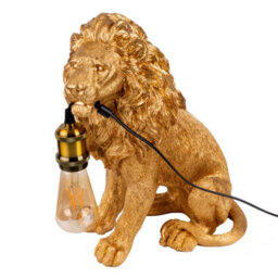 Madison & Mayfair Majestic Antique Gold Lion Table Lamp - thumbnail 3