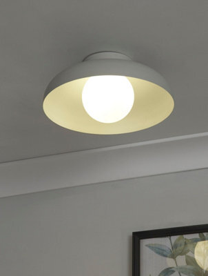 Lighting Collection Silver Ceiling Flush With Glass Shade - image 1