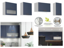 Impact Furniture Kitchen Cabinets Set Complete Cupboards 7 Units With Glass Display 240Cm Diy Package Flat Packed Nora - thumbnail 5